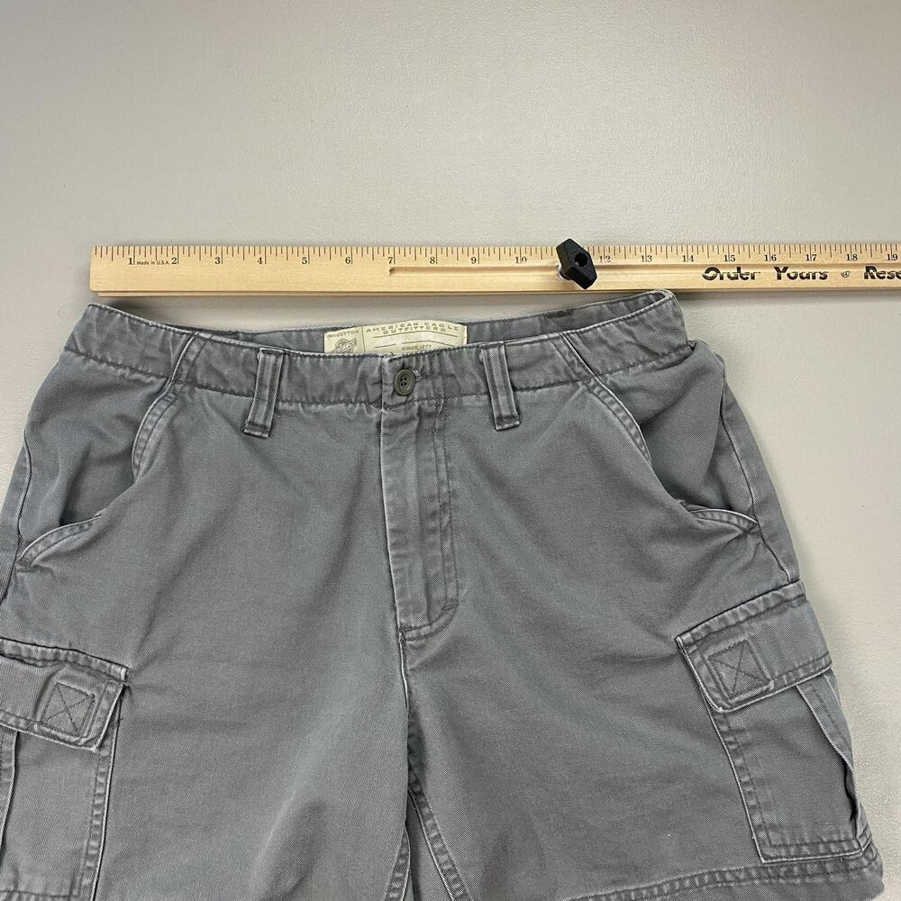 Vintage American Eagle Cargo Shorts Womens 4 Gray Canvas 90s Y2K Grunge 27x6 - Picture 6 of 14